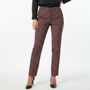 Harold's‎ Women's Size 6 Black Red Floral Geometric Dress Pants